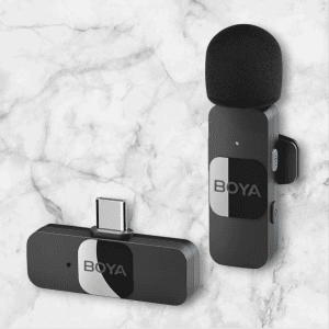 Boya BY-V10 2.4 ghz Omnidirectional Wireless Microphone System with a Transmitter & Receiver for Type-C Devices