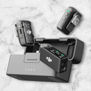 DJI MIC 2 (2 TX + 1 RX + Charging Case), All-in-one Wireless Microphone, Intelligent Noise Cancelling, 32-bit Float Internal Recording