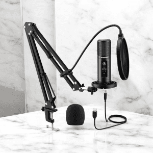 MAONO Au-Pm422 Podcast USB Microphone With Zero Latency Monitoring,192Khz/24Bit Professional Cardioid Condenser Mic With Touch Mute Button