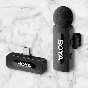 Boya BY-V10 2.4 ghz Omnidirectional Wireless Microphone System with a Transmitter & Receiver for Type-C Devices & Android. for Vlog, Social Media