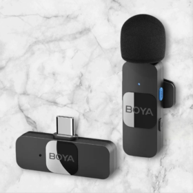 Boya BY-V10 2.4 ghz Omnidirectional Wireless Microphone System with a Transmitter & Receiver for Type-C Devices