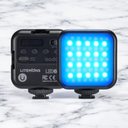 Godox LITEMONS LED6R RGB LED Video Light, 1800mAh Rechargeable Video Light with 3200k-6500k Color Range CRI 95