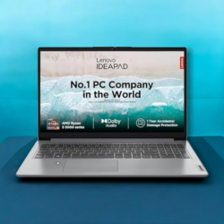 Lenovo IdeaPad 1 AMD Ryzen 5 5500U 15.6″ (39.62cm) FHD Thin & Light Laptop (8GB/512GB SSD/Integrated AMD Graphics/Windows 11/Office 2021/HD Camera