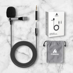 MAONO AU-400 Lavalier Auxiliary Omnidirectional Microphone (Black)