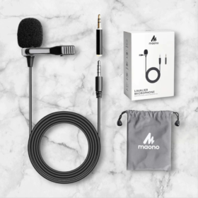 MAONO AU-400 Lavalier Auxiliary Omnidirectional Microphone (Black)