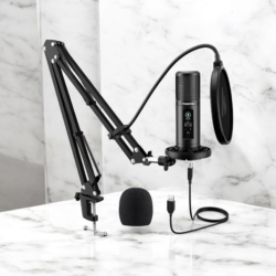 MAONO Au-Pm422 Podcast USB Microphone With Zero Latency Monitoring,192Khz/24Bit Professional Cardioid Condenser Mic With Touch Mute Button