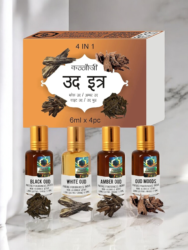 Parag fragrances Unisex Adult Natural & Premium Liquid Attar Gift Pack(Oud 4 In 1),6 Ml