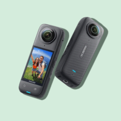 insta360 X4-8K Waterproof 360 Optical Zoom Action Camera, 4K Wide-Angle Video, Removable Lens Guards, 135 Min Battery Life, Ai Editing, Stabilization, for Sports, Travel, Outdoor, Black